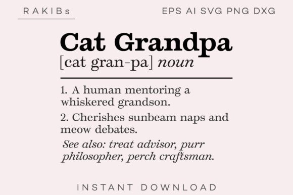Cat Grandpa Funny Definition SVG PNG