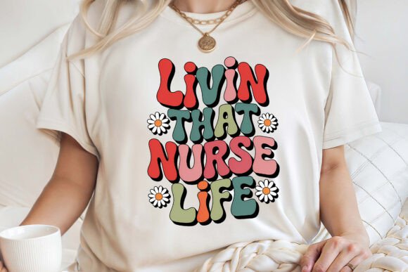 Funny Trendy Retro Nurse Life PNG