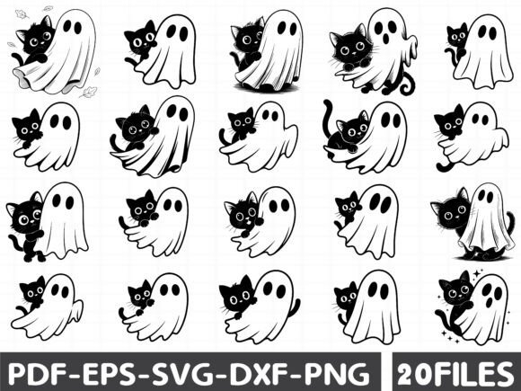 Halloween Ghost Spooky and Cat