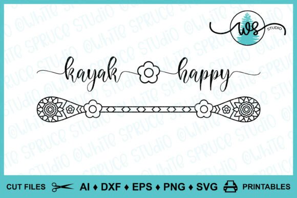 Kayak Mandala Paddle SVG PNG Quote