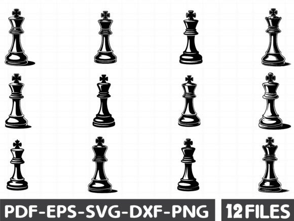King Chess Piece Silhouette SVG