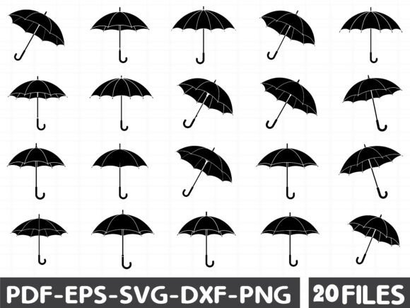 Silhouettes of Umbrellas, Umbrella Vector
