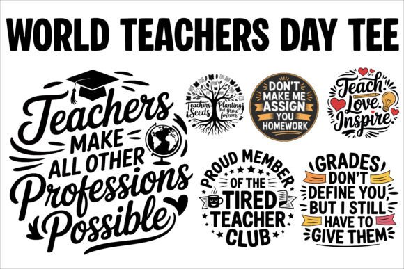 Teacher T-Shirt Design Vector Bundle