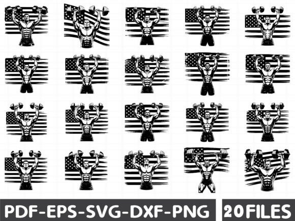 US Body Builder SVG, American Gym Cricut
