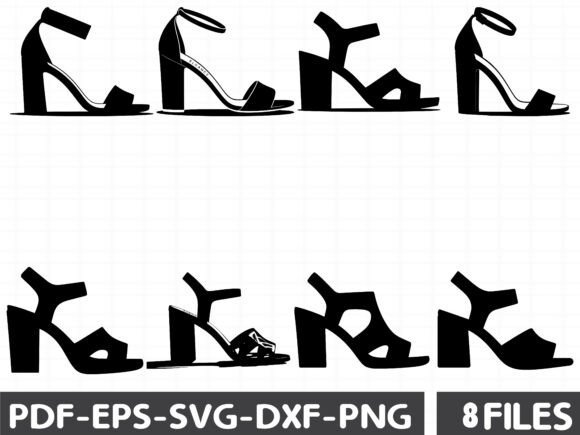 Womens Shoes Silhouettes SVG